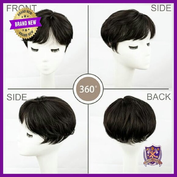 Short Pixie Cut Hair Topper for Thinning Hair with Bangs main image 2